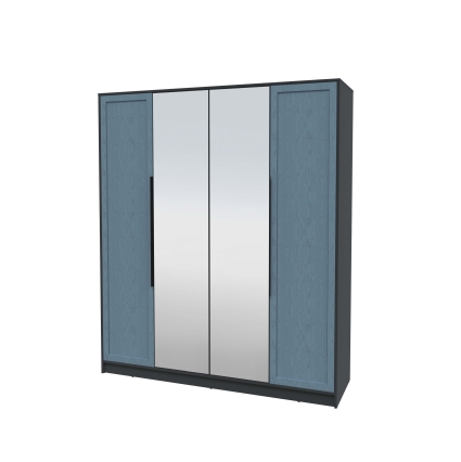 Шкаф распашной Тренд КТ-Ш4 (з) (Антрацит ЛДСП/ Дуб лазурный ЛМДФ) Ш1800 В2128 Г547